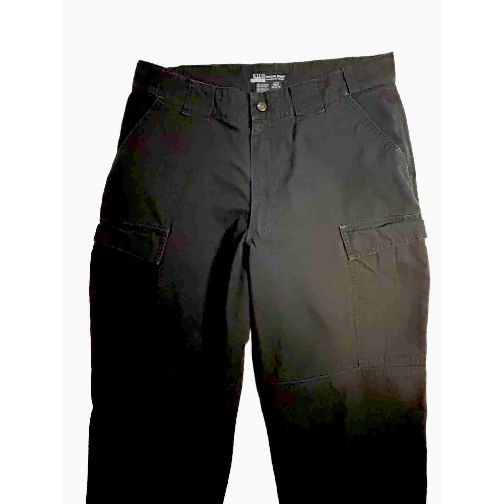 511 Tactical Pants Men's Large (35 1/2 - 39) Black Ripstop 30.5" Inseam -Pockets - Picture 8 of 16